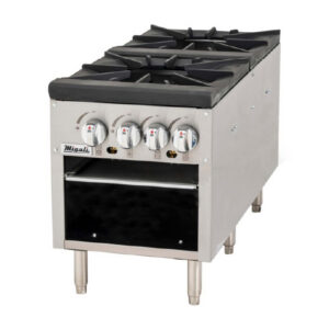 Migali C-SPS-2-18 Estufa de piso de 2 quemadores para ollas altas